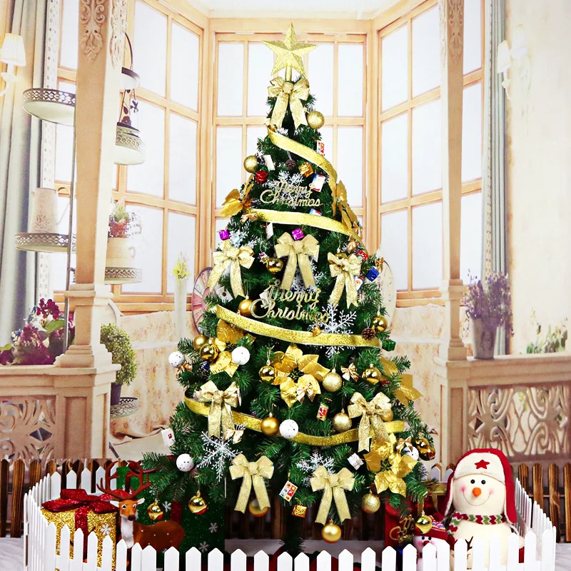 1.2m/1.5m/1.8m/2.1m Home Encrypted Large LED Lighting Christmas Tree Matching Set 2023 New Year Christmas Decoration