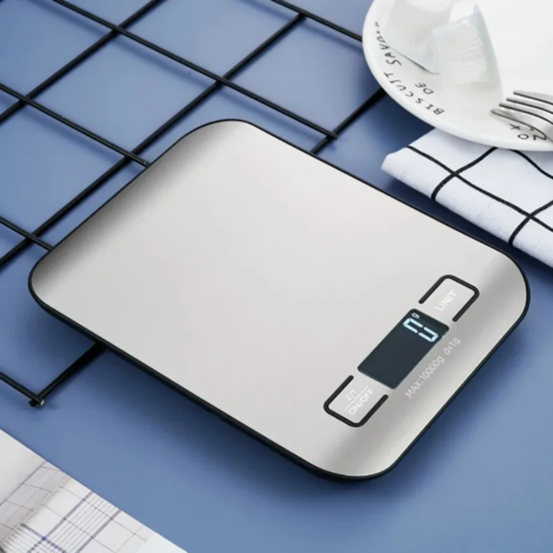 เครื่องชั่งน้ำหนักแบบชาร์จไฟได้จอแสดงผล LCD แบบสแตนเลสเครื่องชั่งอิเล็กทรอนิกส์เครื่องประดับบ้านอาหารของว่างเครื่องมือทำขนมอบชั่งน้ำหนัก