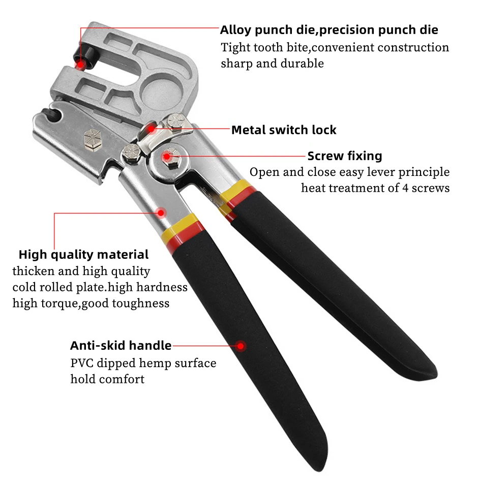 11 Inch Keel Pliers 0.5-0.8mm Light Steel Ceiling Riveting Punching Fixed Connect Installation Hand Tools Plates Eyelet Pincers