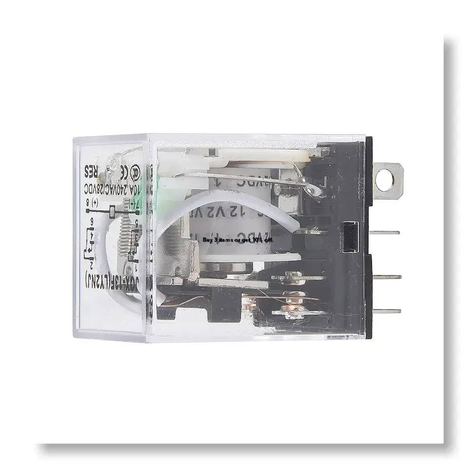●JQX-13F LY2 DC 12V Coil 8-Pin DPDT Green LED Electromagnetic Relay