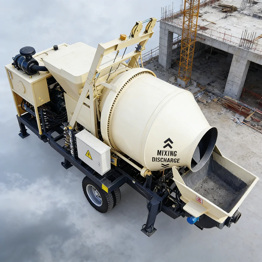 High Performance Diesel Concrete Mixer with Pump and Long Distance Pipes for Mining and Tunneling Operations