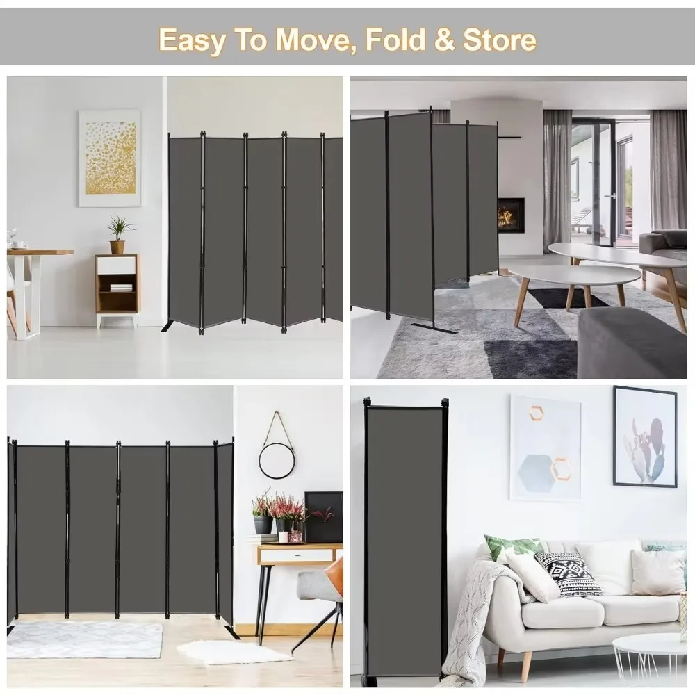 6 Panel Folding Privacy Screen 9 feet wide, 6 feet high Partition Room Partition Portable Office Wall Partitions Room Partitions