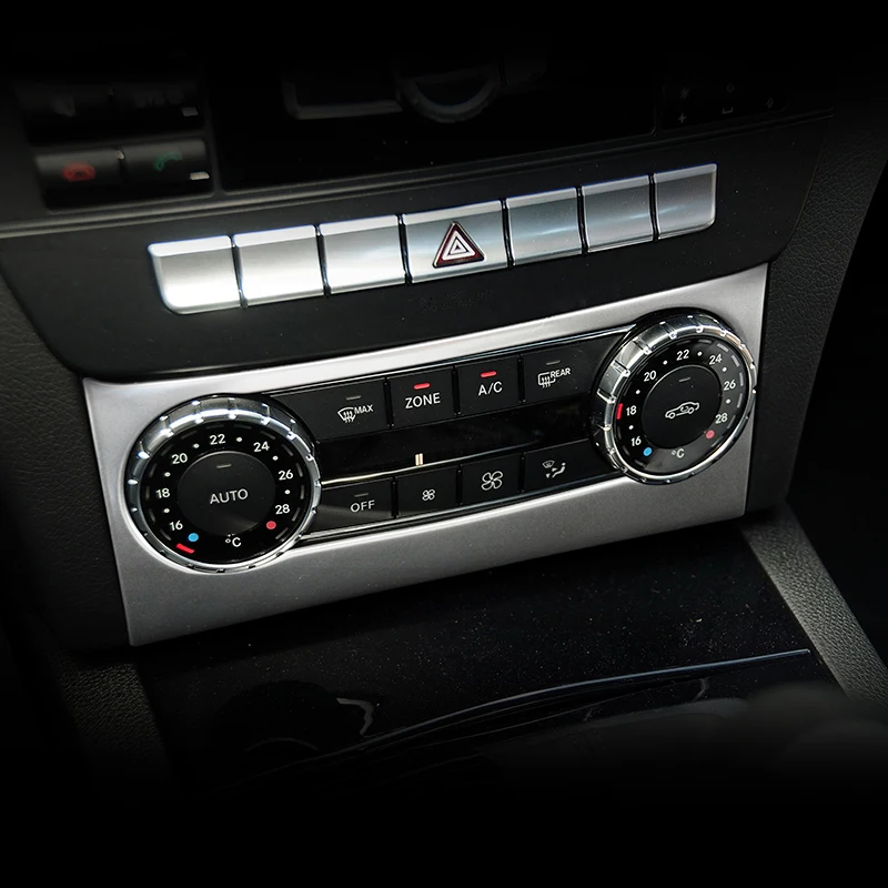 

Stainless Steel Car Console Volume Knob CD Button Panel Frame Trim For Mercedes Benz C Class W204 2011-2014 Interior Accessories