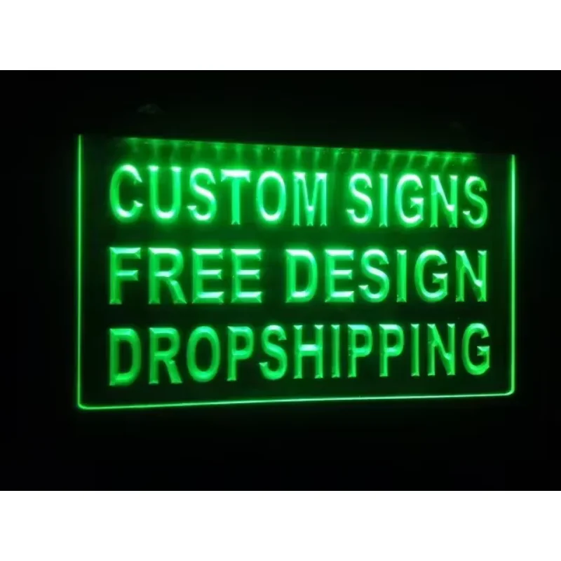 Design Your Own Custom ADV  Neon Light Sign Bar Open Dual Color Decor Shop Crafts LED