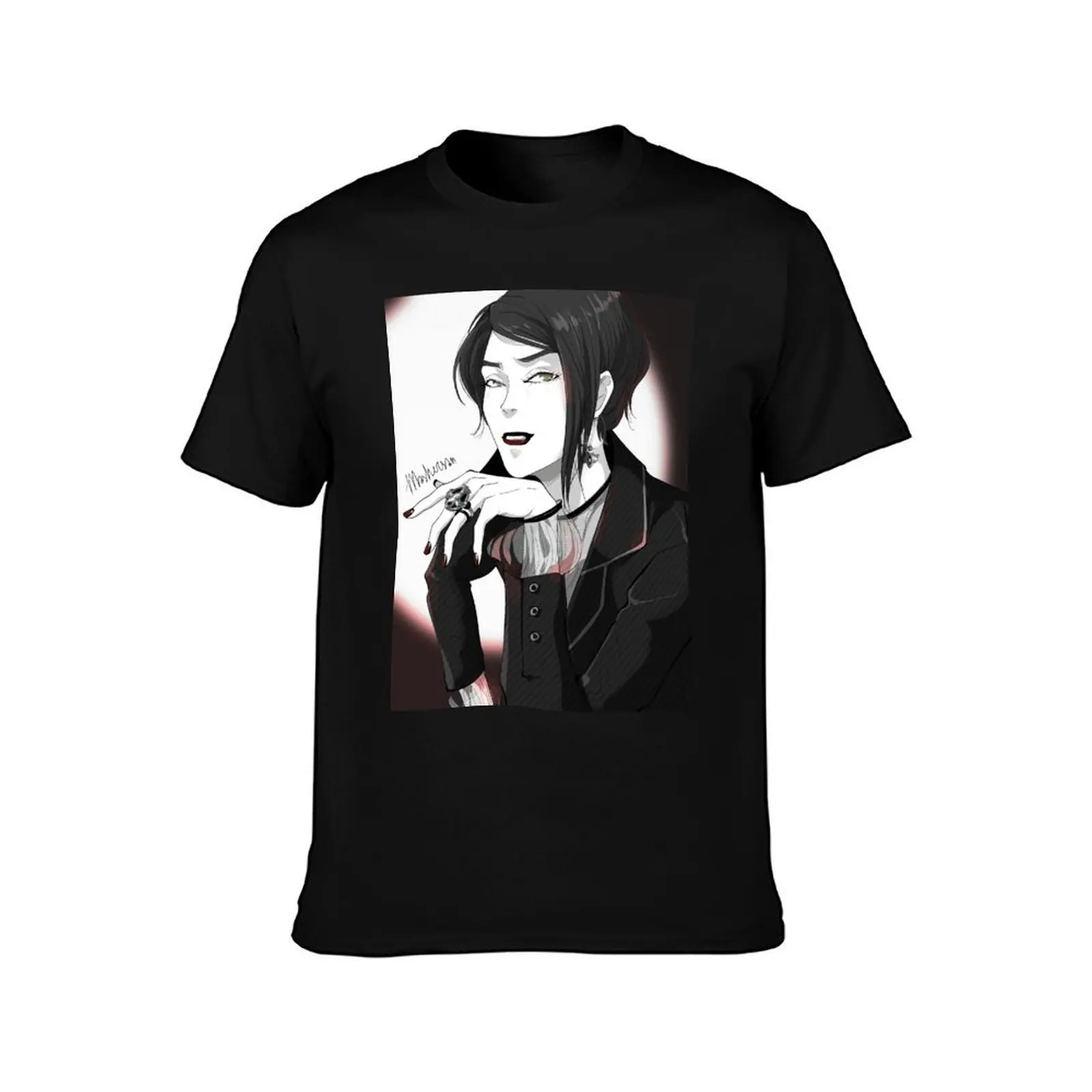 Aya Manga style Blindfold Mashersan T-Shirt Breathable Mesh Panel T-Shirt