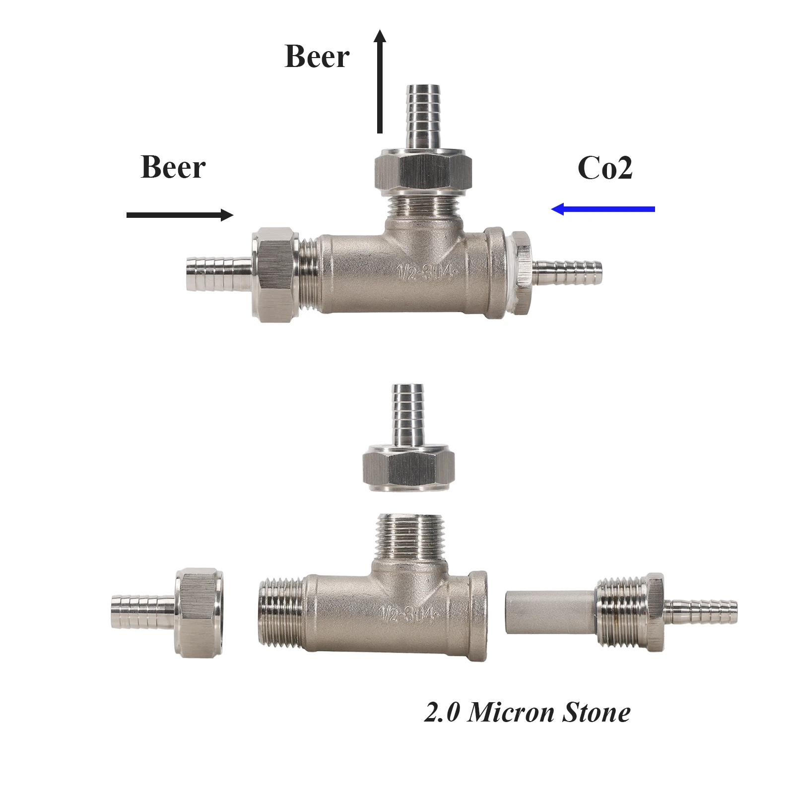 Commercial Keg Carbonation Kit Quick G5/8' CO2 Injection System No Keg Coupler Perfectly Carbonated Pump for Beverage Equipment