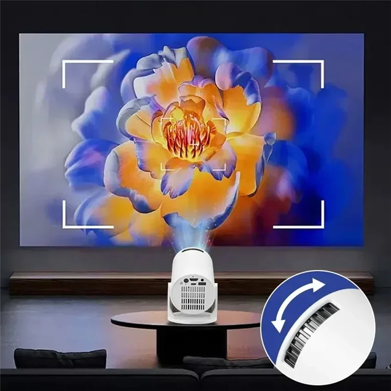 ABAC-Wireless Fidelity Portable Movie Projector 1080P LED 270° Adjustable For Android Phone USB TV Stick Laptop