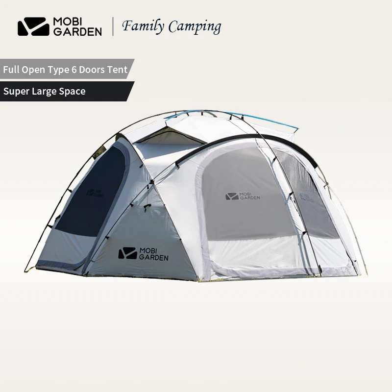 

MOBI GARDEN Royal Castle 10㎡ Tent 5 Person Family Waterproof 5000mm Tent 150D Oxford Cloth 6 Door Camping Tent Portable UV40+