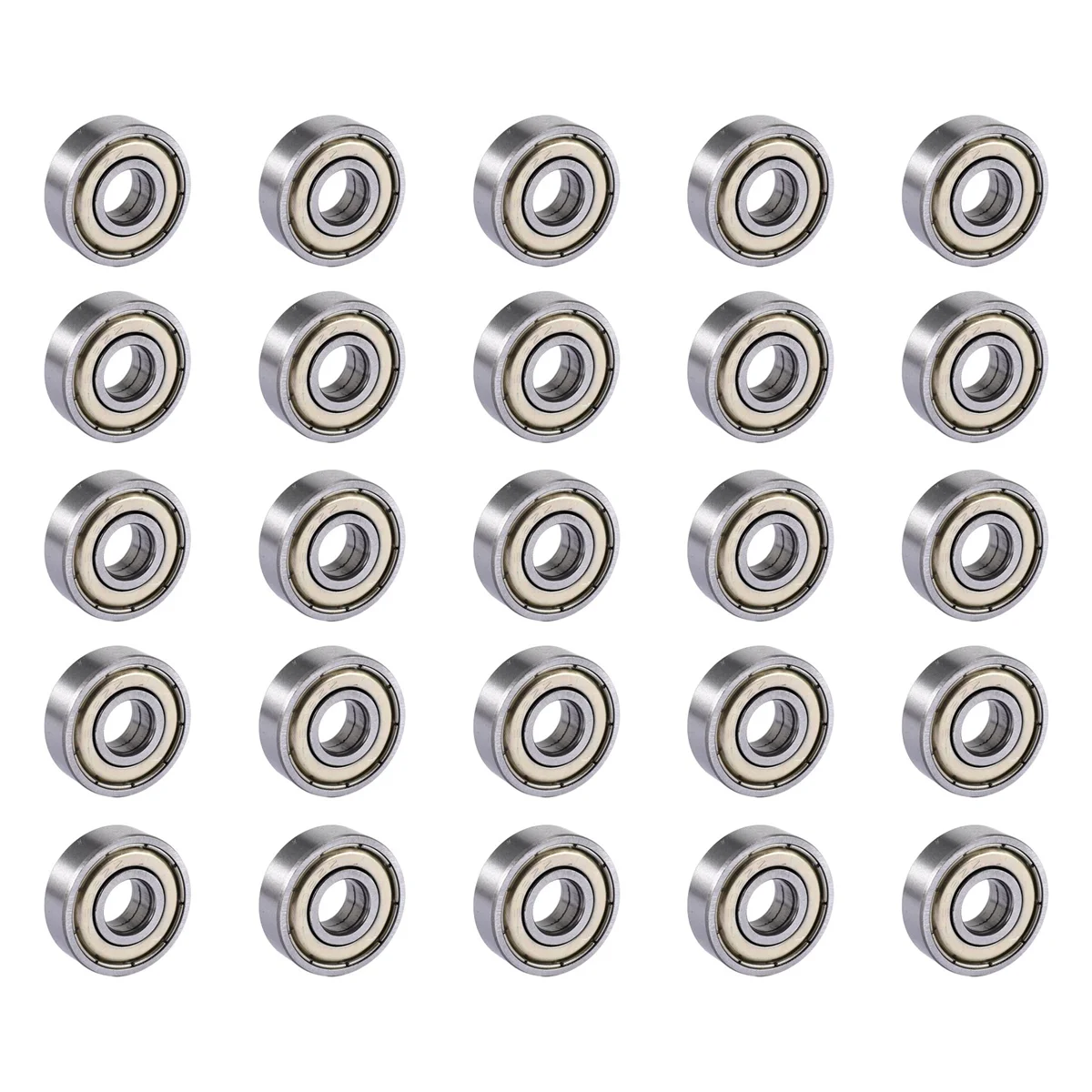 

ABAZJ 25Pcs 608 ZZ Ball Bearings, 608Zz Metal Double Shielded Miniature Deep Groove Skateboard Ball Bearings (8mm X 22mm X 7mm)