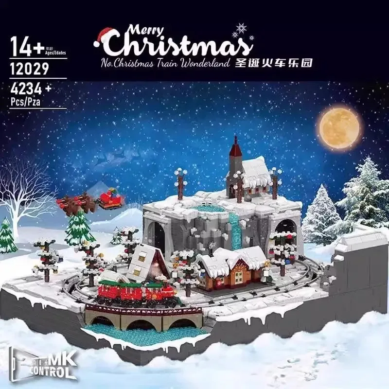 

Mould King Christmas Series Train Amusement Park Electric Remote Control Assembly Building Block Toy12029