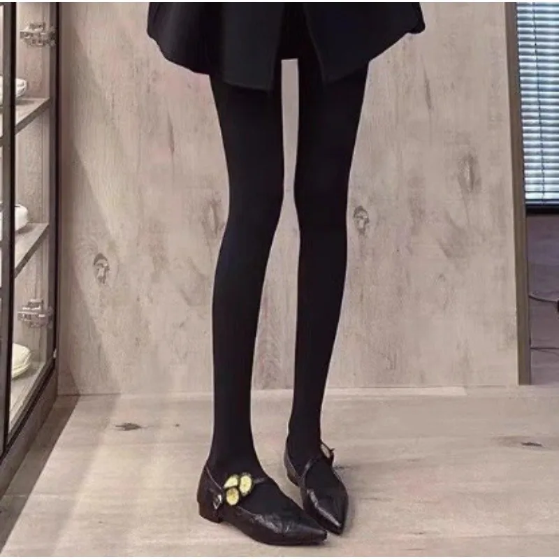 Elegant Pointed Toe Metal Buckle Sandals High Heels Slip-On Versatile Commute Spring Autumn Small Leather Shoes view 2