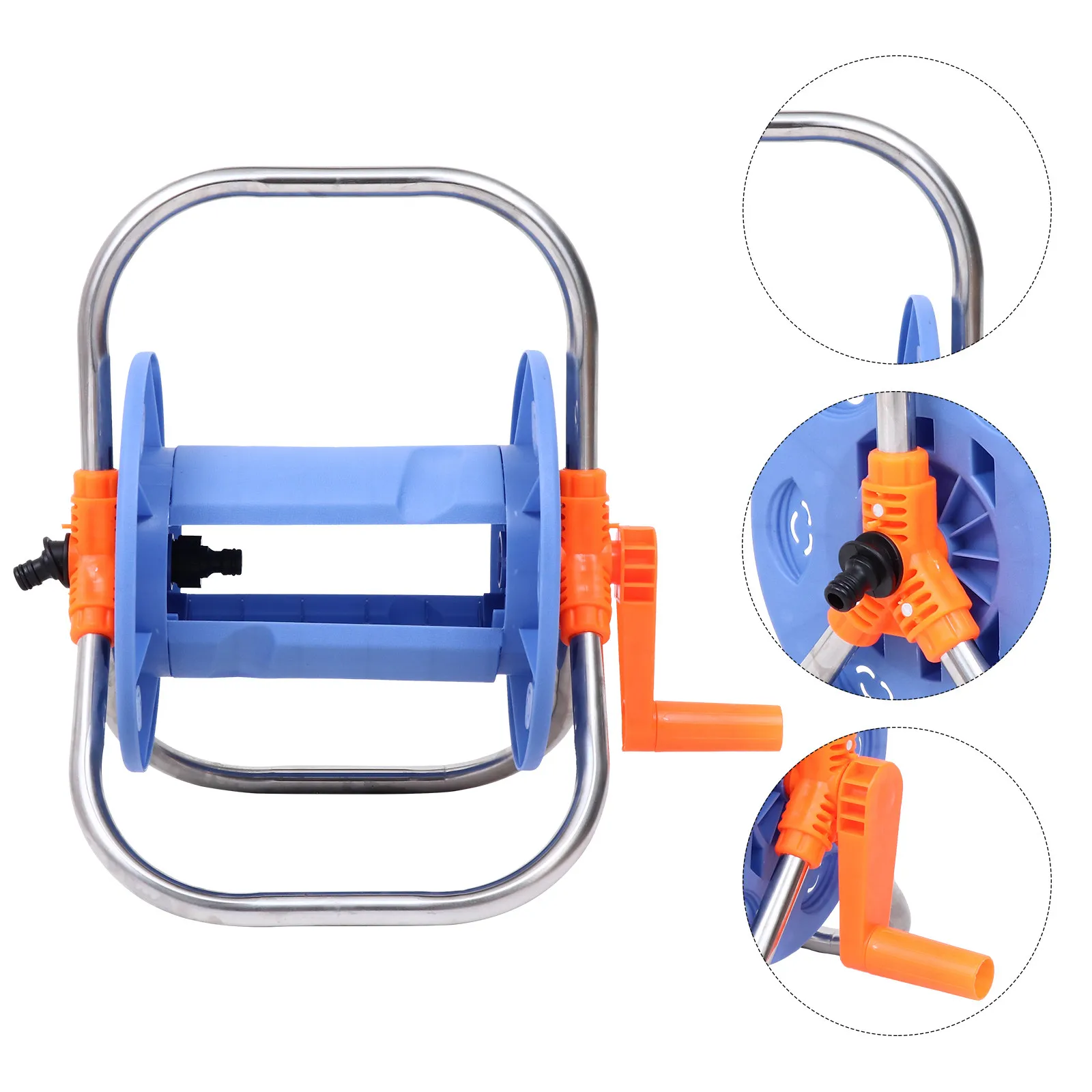 Heavy Duty Garden Hose Reel 20M Capacity Easy to Assemble with Handle Stable Buckle Design Hose Storage Winder Rotating Rack