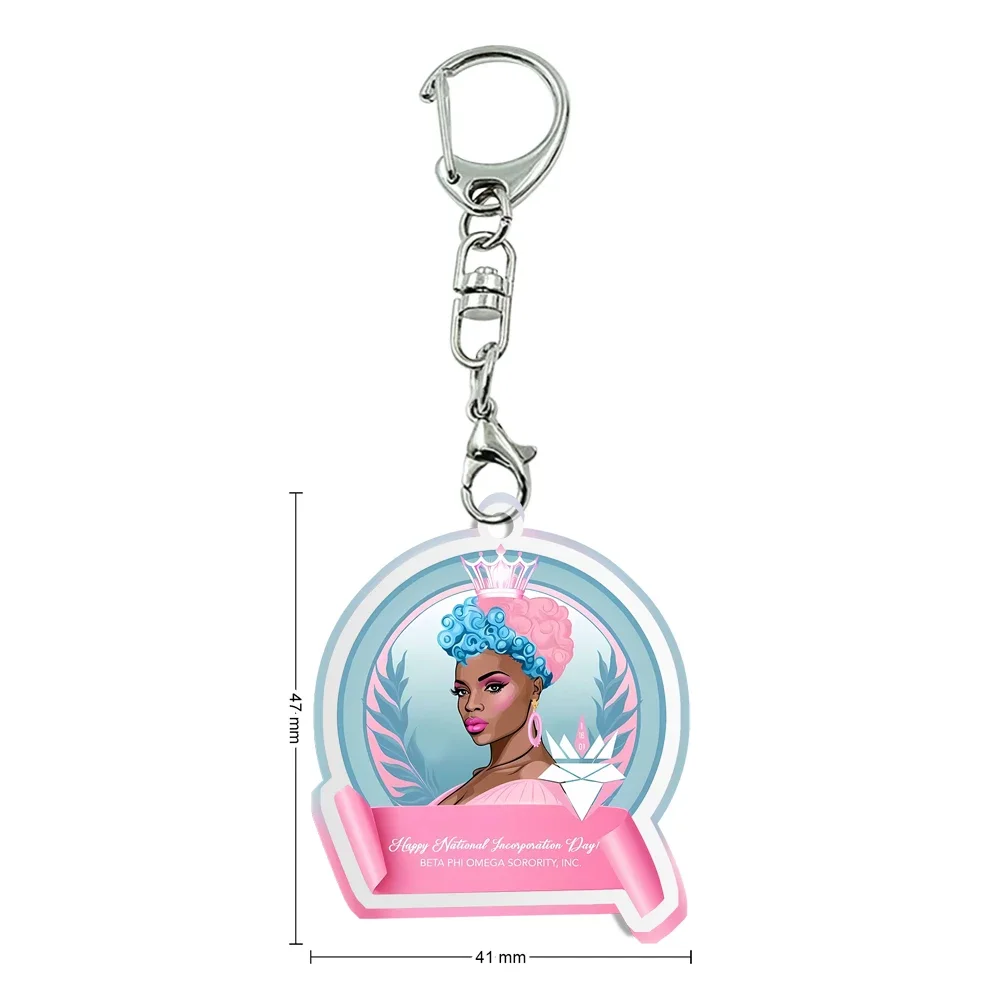 

Sorority Pink Keychain Transparent Acrylic Glitter Acrylic Flatback Keychain Chram Craft for For DIY Gift Accessory Decoration