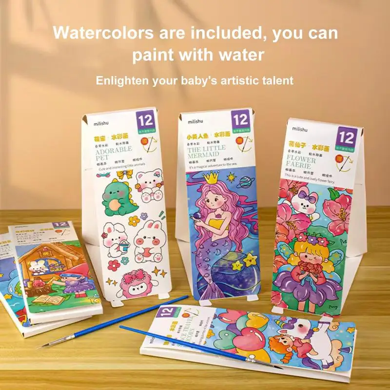 Watercolor Coloring Book Drawing Coloring Toy Bookmark Supplies Kid Graffiti Picture Coloring Safe For Kid Student