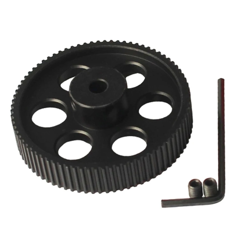 Aluminum 80 Teeth 2GT Synchronous Belt Timing Gear Pulley, 5mm Bore for 9/10mm Open Belt 3D Printer Accessory