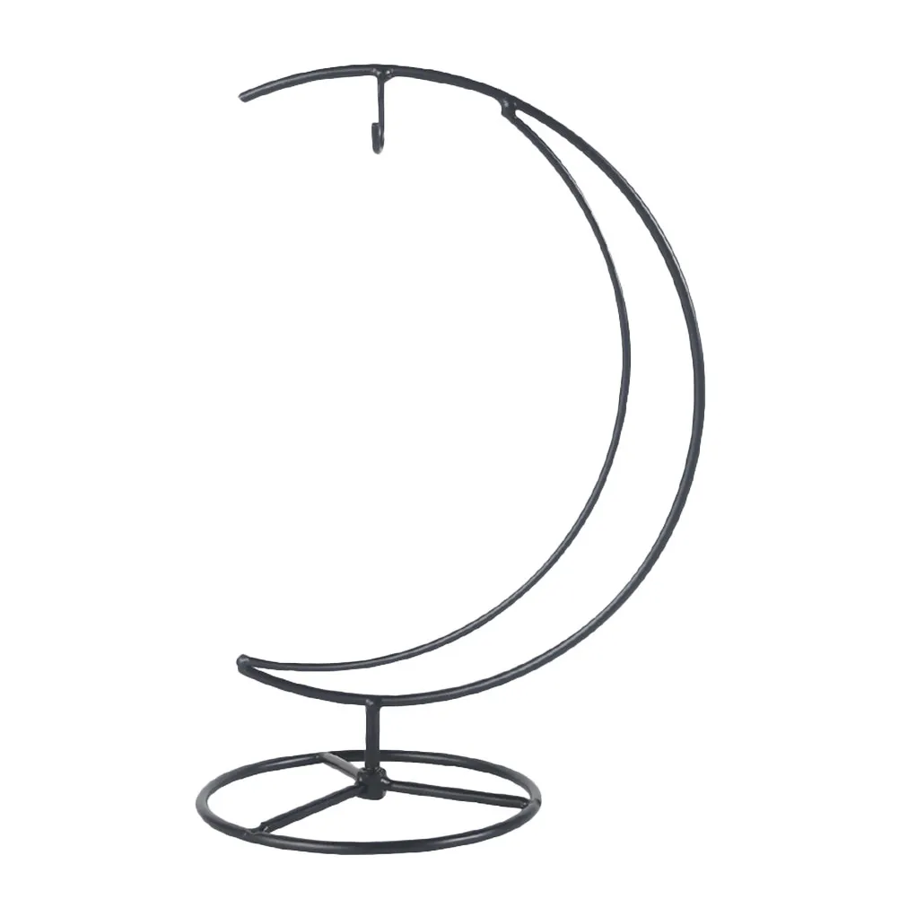 Ornament Display Stand Iron Half Moon Pendulum Holder for Hanging Plants Terrarium Glass Ornament Display Stand
