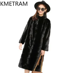 Natural Mink Fur Coat Women High Quality Black Long Fur Jacket Winter Luxury Clothes New Arrivals Womens Jackets Fourrure 2024