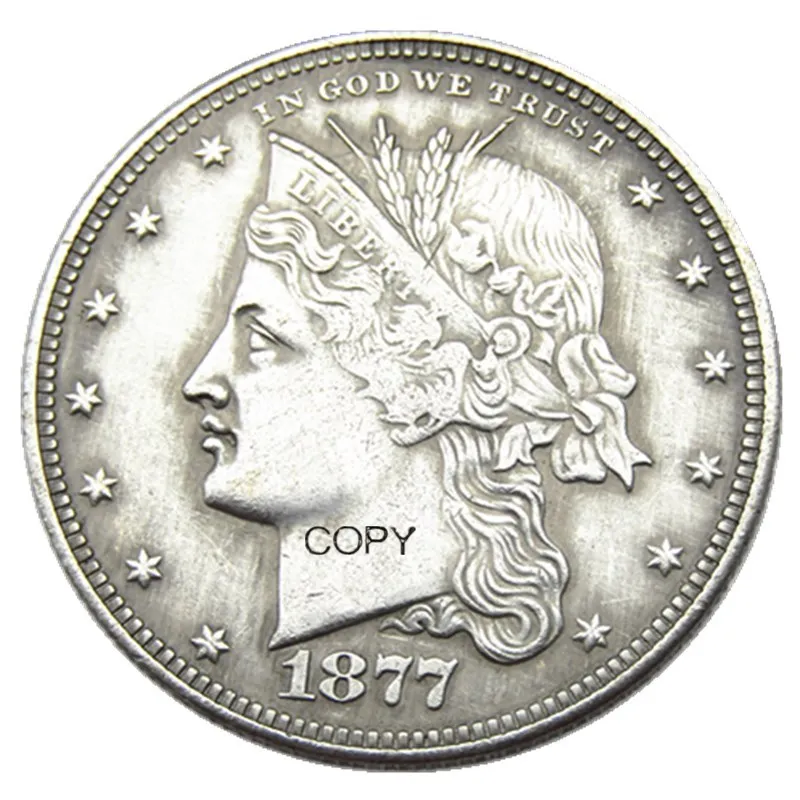 USA 1877 Cornet Head Half Dollar Patterns moneta da copia placcata argento