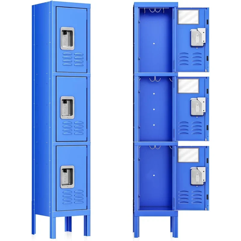 Metal Locker Employees, Office Storage  3-Tier Steel  School Gym  Compartment Home 3