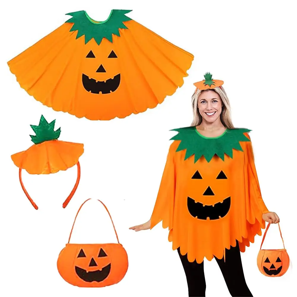 Spooktacular Halloween Pumpkin Costumes， Adorable 3-Piece Kids Pumpkin Costume Set (Unisex for Boys & Girls)， Plus Awesome Ad