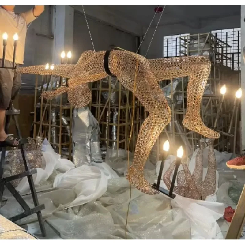 LED Resin Art Sculpture, Luminous Artistic Figure Statue for Interior Home Decoration
