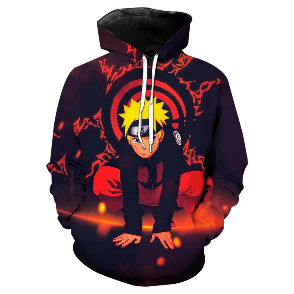 Uzumaki Naruto Boys Girls Hoodies Anime Men's Hoodies 3D Printed Pullover Oversized Men's Hoodies MINISO Men's Clothing