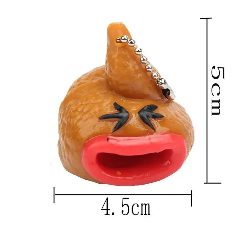 Funny Mini Poop Keychain Fidget Toy Pop‑Out Tongue Squeeze Prank Prop Novelty Stress Relief Halloween Party Favor Bag Charm