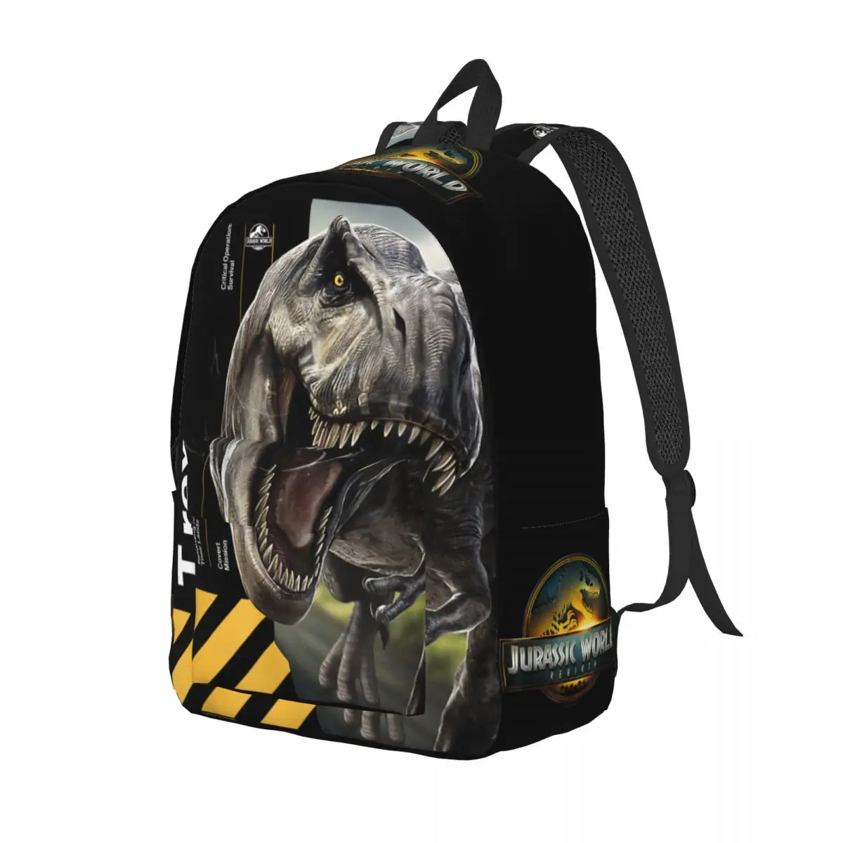 الجوراسي ولادة جديدة شعار الفيلم العالم الكلاسيكي على ظهره الرياضة طالب الأعمال 2025 Daypack للرجال النساء حقائب الكمبيوتر المحمول من القماش #2