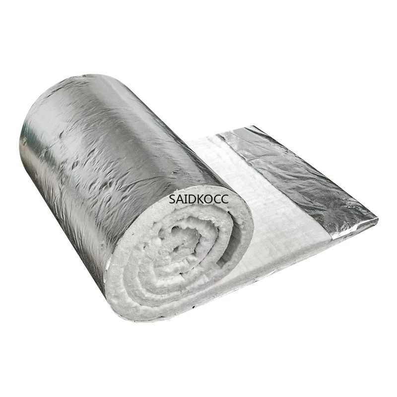 SAIDKOCC aluminium foil fiber blanket refractory thermal insulation aluminum silicate ceramic fiber blanket for kilns