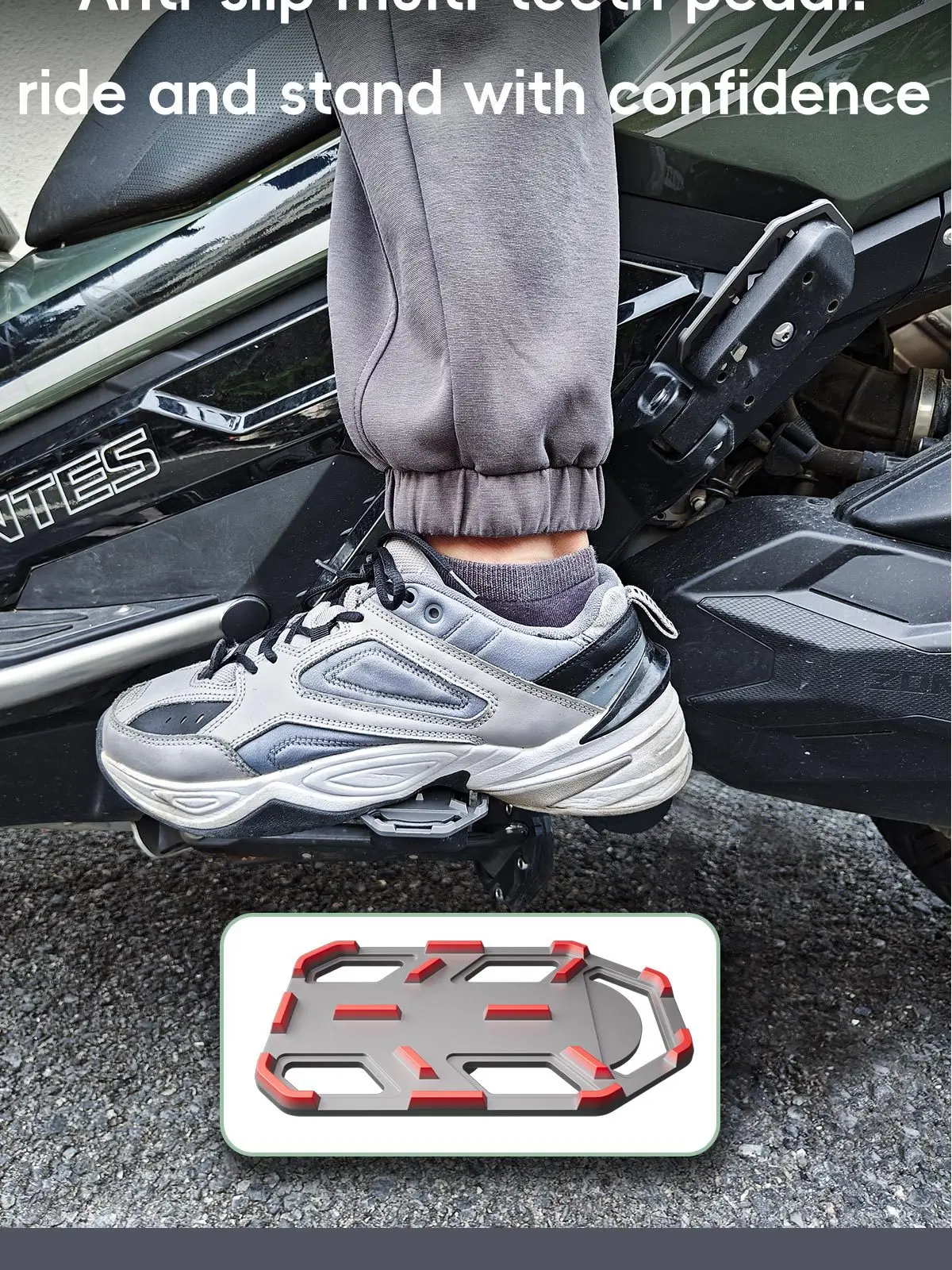 For CNC Wide Off‑Road Anti‑Slip Passenger Footpeg Foot Rest For ZONTES 368G Motorcycle Modification Accessories