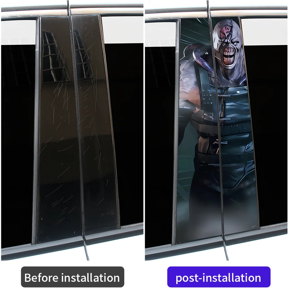 Biohazard Zombie Car Window B Pillar Post Cover Trim Stickers Resident Evil Game Villain Art Auto Body Styling Vinyl Decals