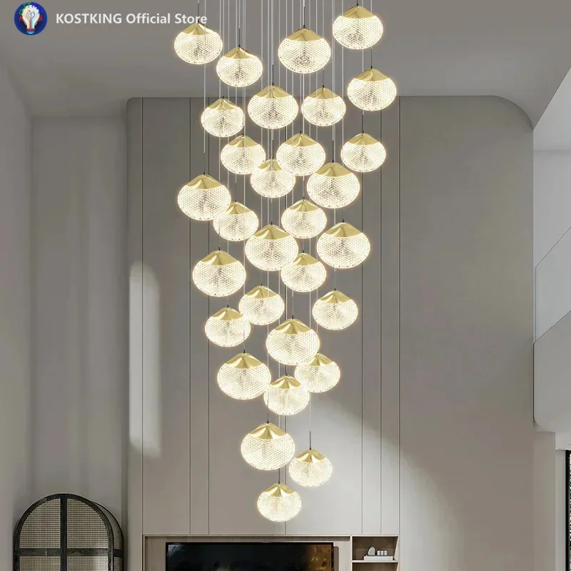 Exquisite And Elegant Living Room Dining Room LED Pendant Light Romantic Hotel Villa Staircase Chandelier