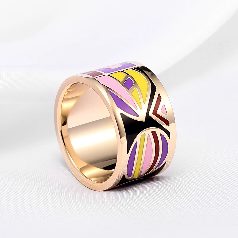 R&X stainless steel drip fashion colored enamel hot style in Europe and America national chain.scarves buckle ring