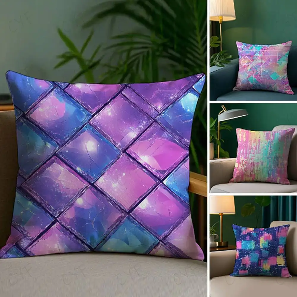 

AnimeGlitch style Pillow Case Custom Printed Brushed Fleece Pillow, Baby Skin-Touch, Eco-Friendly Dye-Sublimation Cushion for Ho