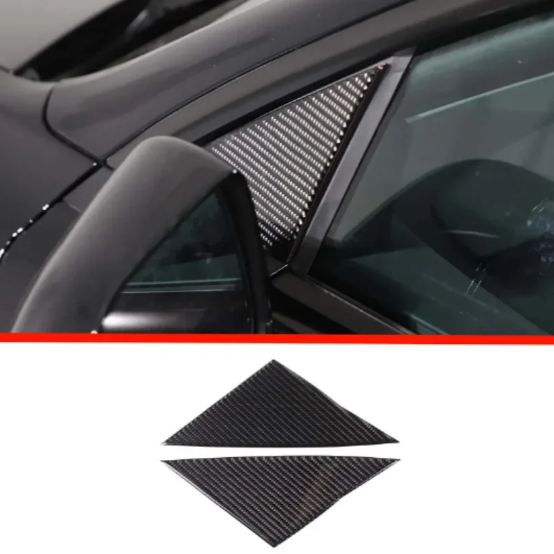 

Tesla Model 3/Y 2019-2023 rear blinds (triangular window),carbon fiber car front A-pillar triangular decorative sticker auto