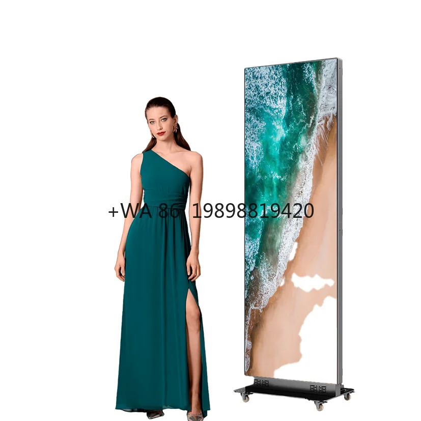 تخصيص حار بيع المنقولة داخلي P2.5 LED ملصق عرض الشاشة طوي الإعلان الذكي لمتاجر التسوق بالتجزئة