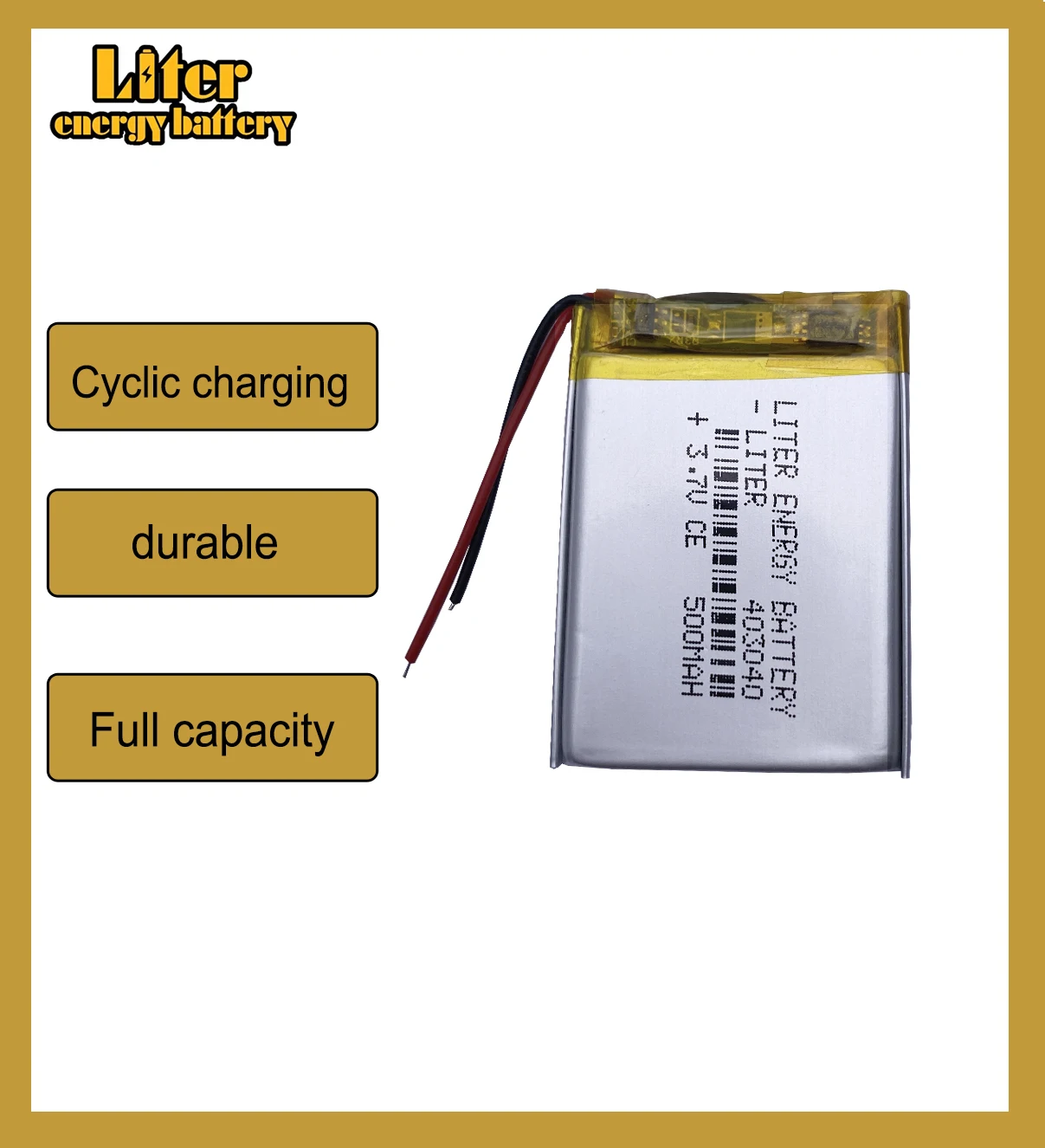 3.7V lithium battery tachograph 403040 500mAh speakers general rechargeable polymer battery
