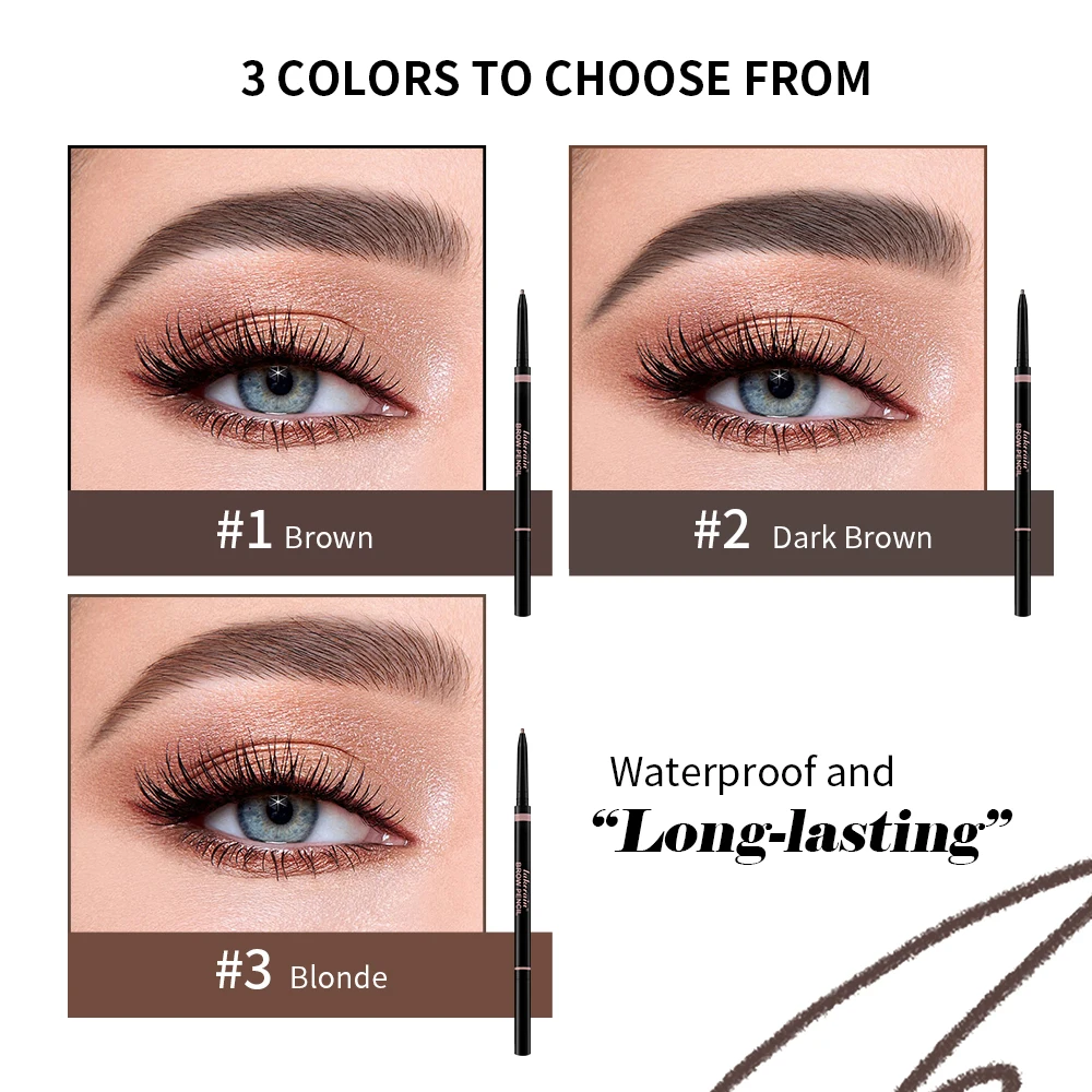 Eyebrow Pencil Waterproof and long-lasting headed Eyebrow Pen diameter Fine refill Waterproof Wild Eyebrow Pen and Eyebrow Brush