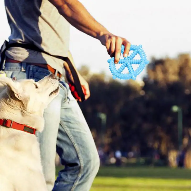 Juguete masticable para perros, cepillo de dientes para masticar, anillo de dentición para cachorros, juguete chirriante Indestructible, mordedores de grado alimenticio