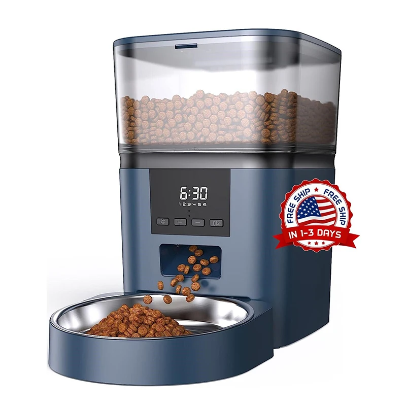 

Hot Sale Automatic Pet Feeder 4L Capacity Smart Pet Food Dispenser Automatic Dog Cat Feeder With Stainless steel bowl