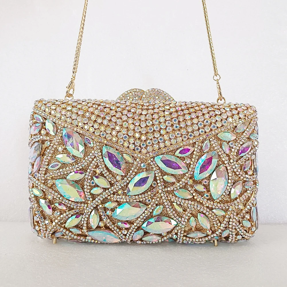 Luxury Bags Big - Яркие вечерние клатчи с крупными кристаллами,