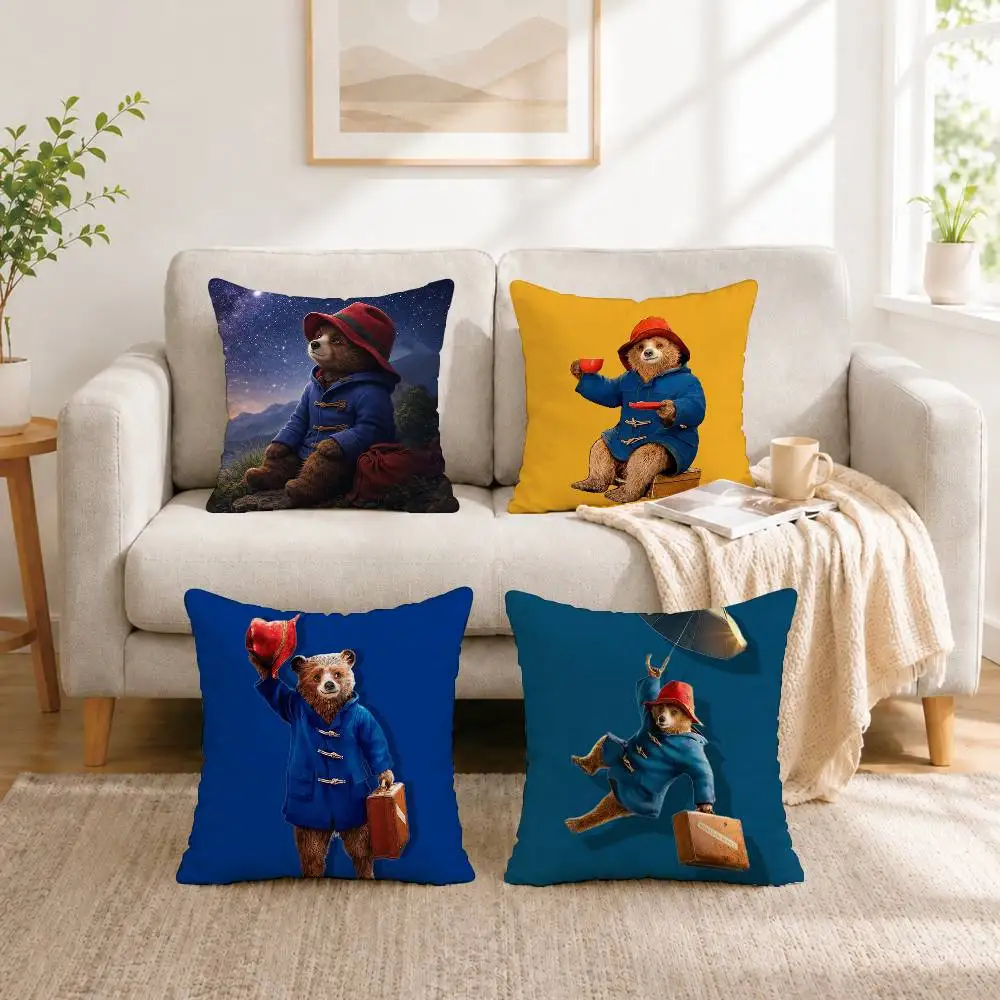 

C-Cartoon Paddington Square Double-Sided printed Pillow Case Bedroom Bedside Pillow Sofa Cushion Cover Gift