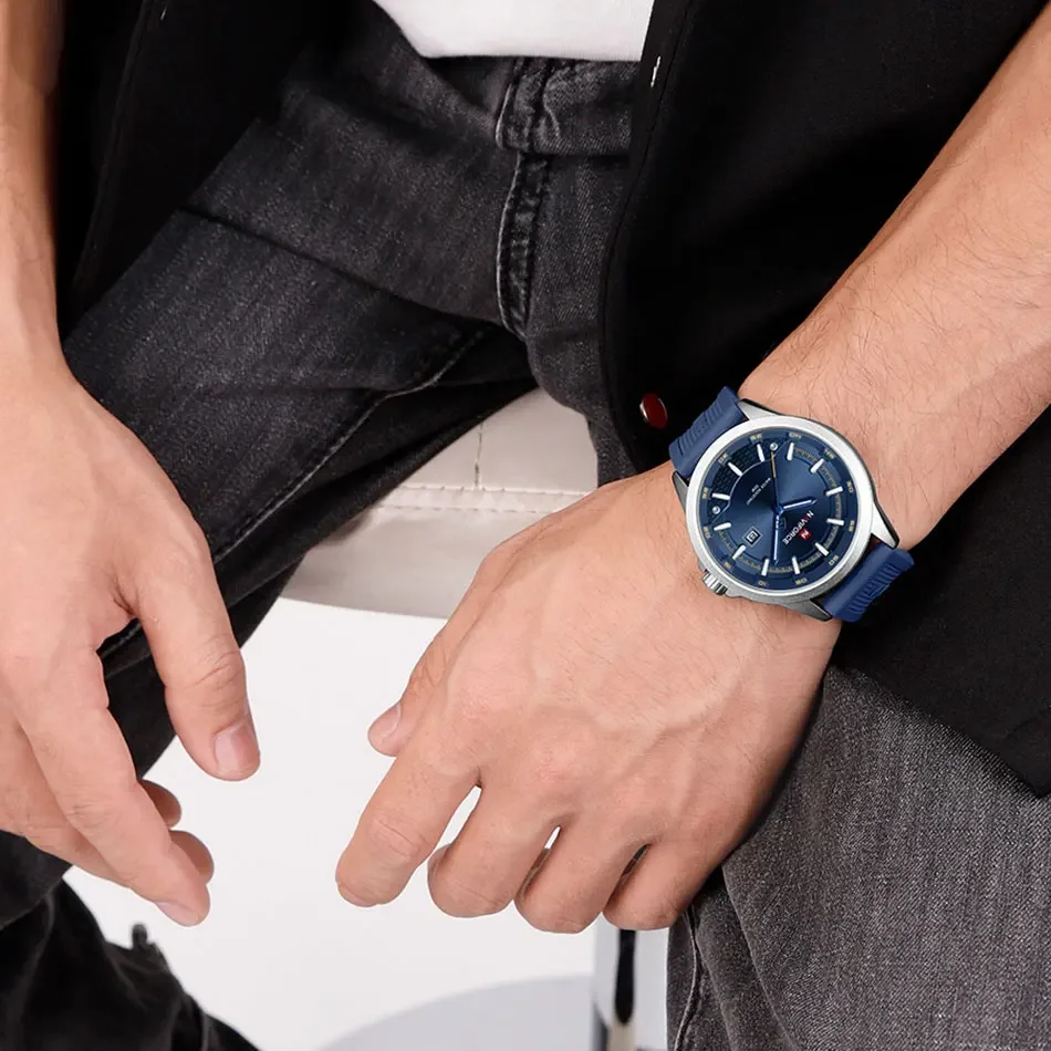 NAVIFORCE Men Business Watch Silicone Strap Wristwatches Quartz Casual Men's Watches Date Luminous Waterproof Original Clock