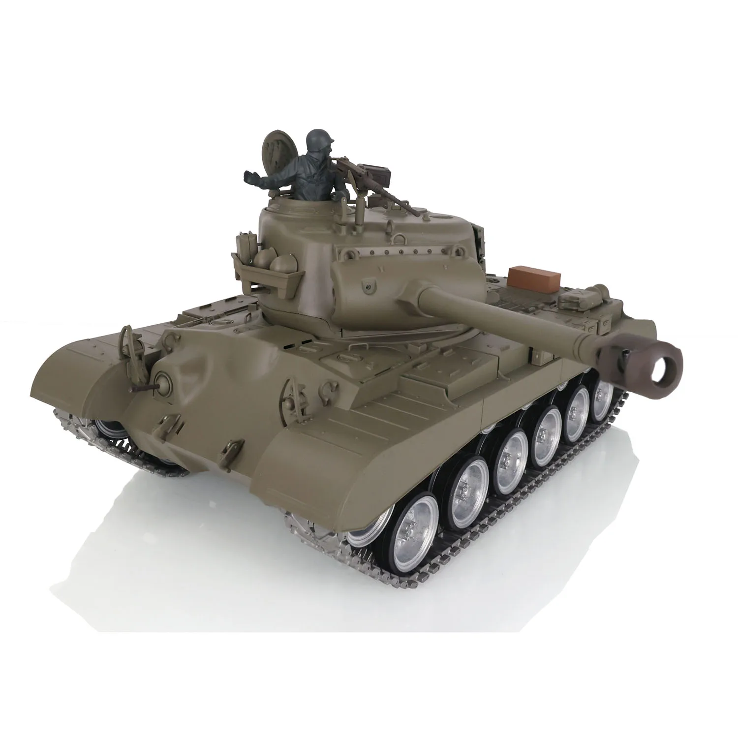 HENG LONG RC Panzer 1/16 7,0 Maßgeschneidert USA M26 Pershing RTR Lackiert in Grün 3838 Metallketten Räder BB Pellet Smoke TH17309