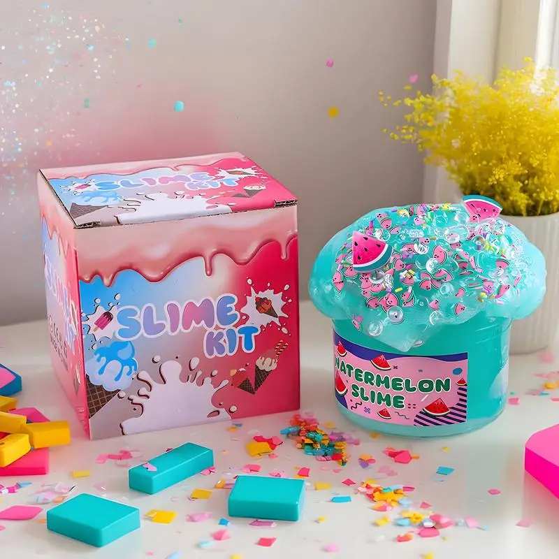 البطيخ كريستال الطين اللعب ضغط لعبة الاسترخاء 200 مللي متعة الطين فقاعة المحمولة لينة البطيخ كريستال هريس للأطفال