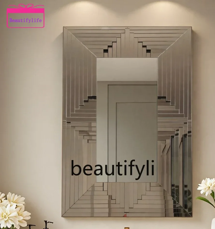 YL  Entrance decorative mirror French bathroom wall hanging bathroom mirror European living room background wall hanging mirror