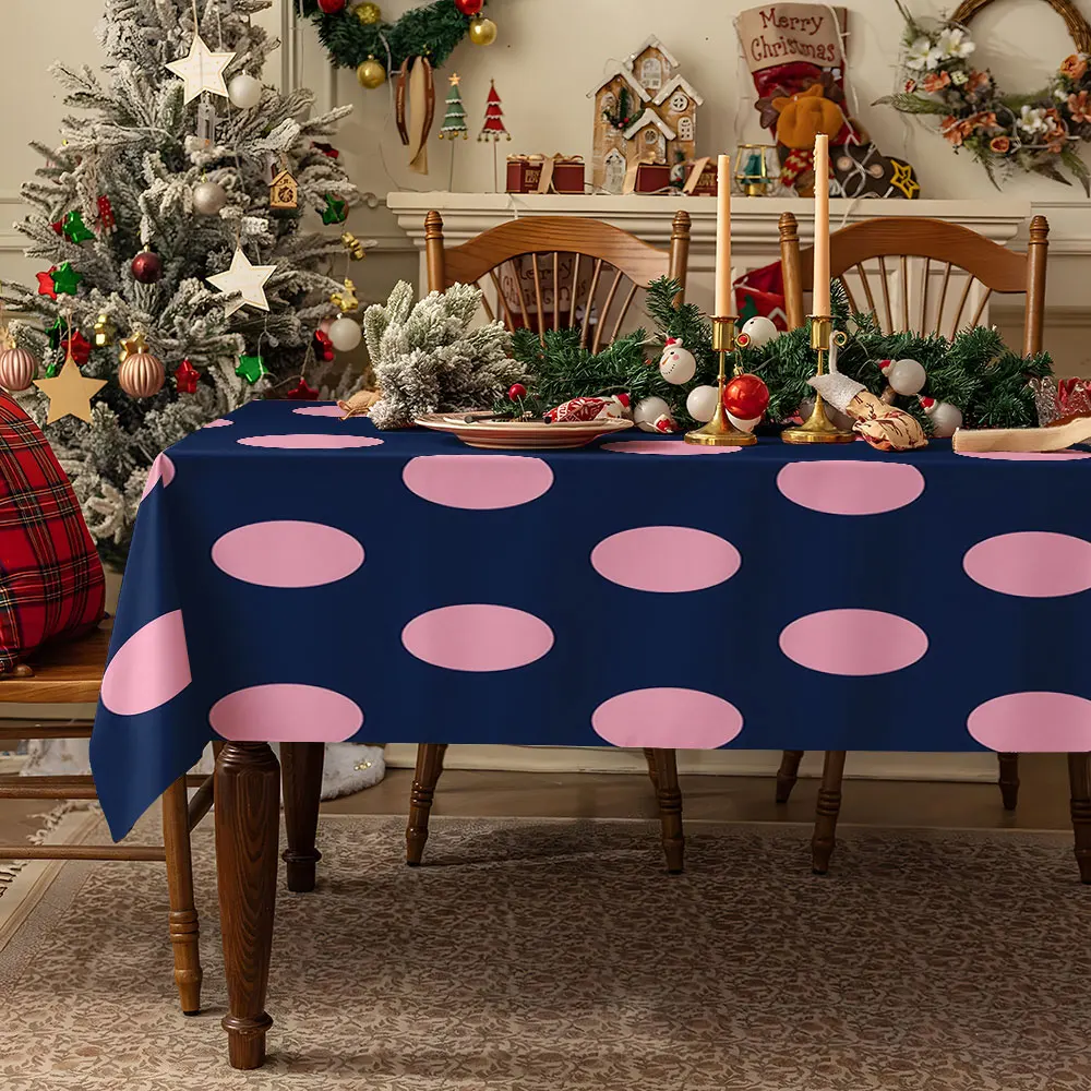 Retro Pink Daisy Table Cloth Waterproof Tablecloth Spill Proof Table Cloth, Wipe Clean Table Cloth for Dining Camping