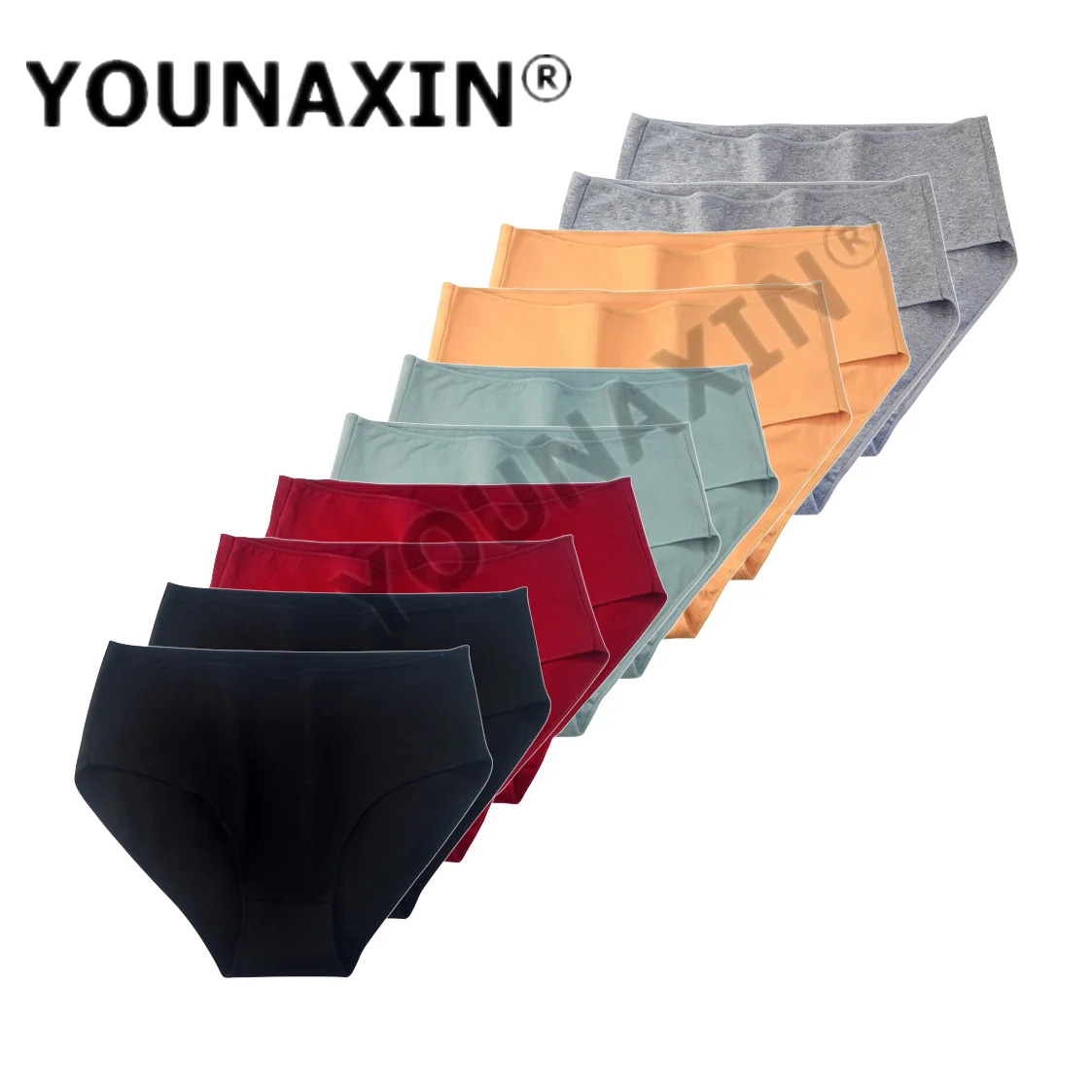 YOUNAXIN 10 قطع النساء الملابس الداخلية سراويل داخلية قطنية الملابس الداخلية منتصف الخصر الملابس الداخلية الفتيات سراويل كبيرة الحجم تنفس Undershorts M L XL