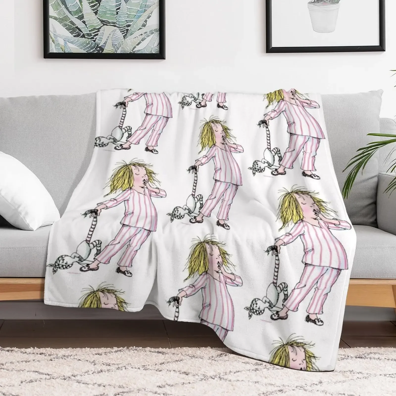 Yawning Eloise in her Pajamas Throw Blanket Decorative Sofa Tourist Flannels Blankets