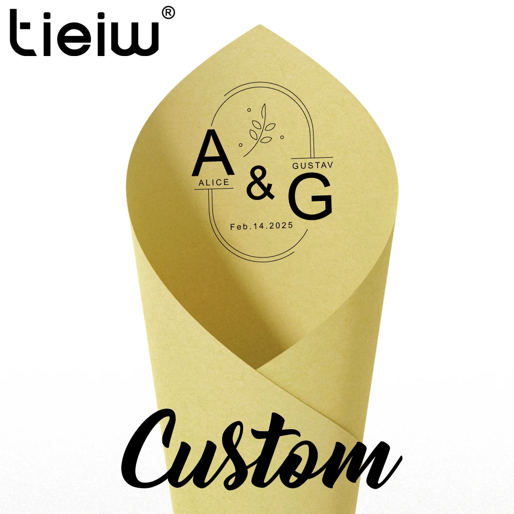 Personalized Confetti Cones For Wedding And Valentine Biodegradable Flower Toss Cones Customized Names And Dates Confetti Holder